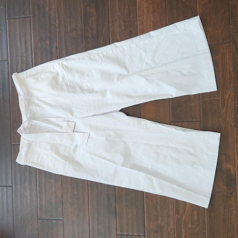 Brooks Brothers white wide leg cropped pants 2